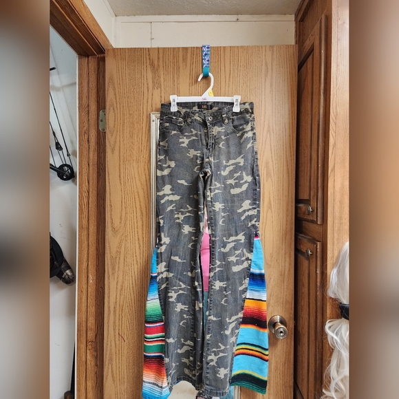 L&B Denim - lucky and blessed camo serape flares 6